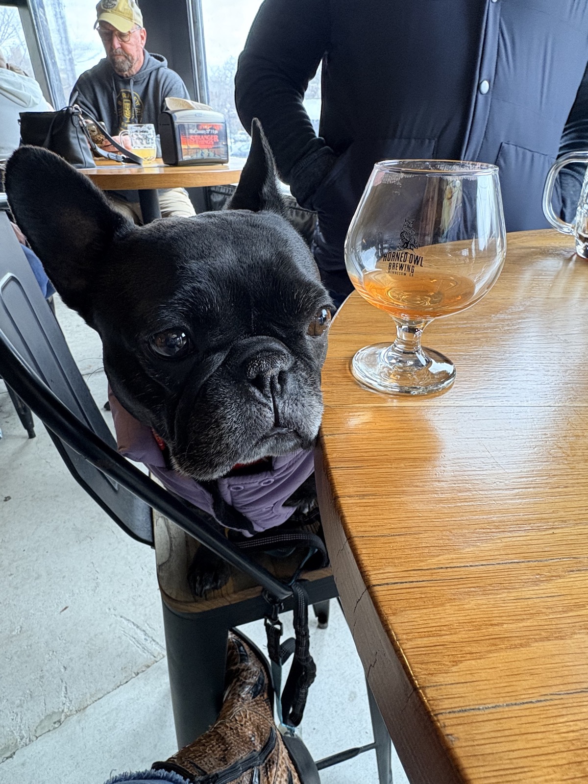 Palmer supervising quality control at Horned Owl Brewing